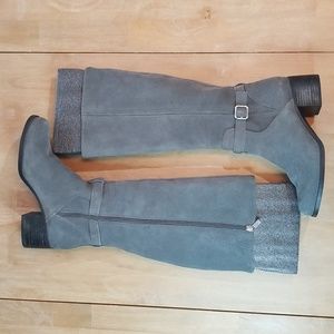 Koolaburra by UGG Suede Riding Boots, size 8, grey, excellent condition